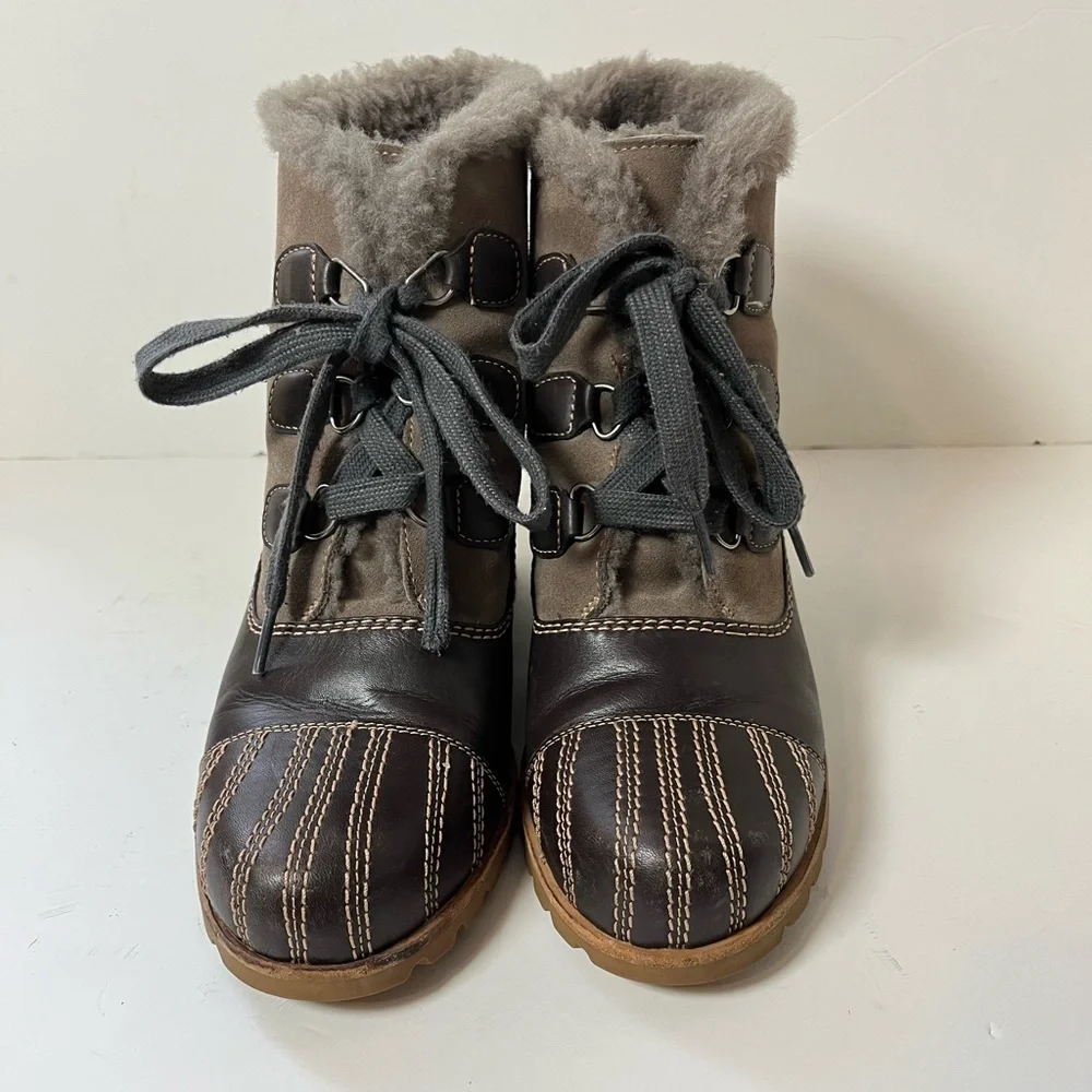 UGG Alasdair Brown Shearling Lined Lace Up Ankle Boots Size 10 - Picture 3 of 11